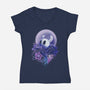 Hollow In Moonlight-womens v-neck tee-fanfabio