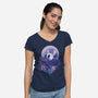 Hollow In Moonlight-womens v-neck tee-fanfabio
