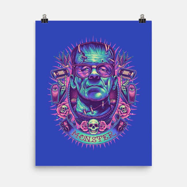 Neon Monster-none matte poster-glitchygorilla