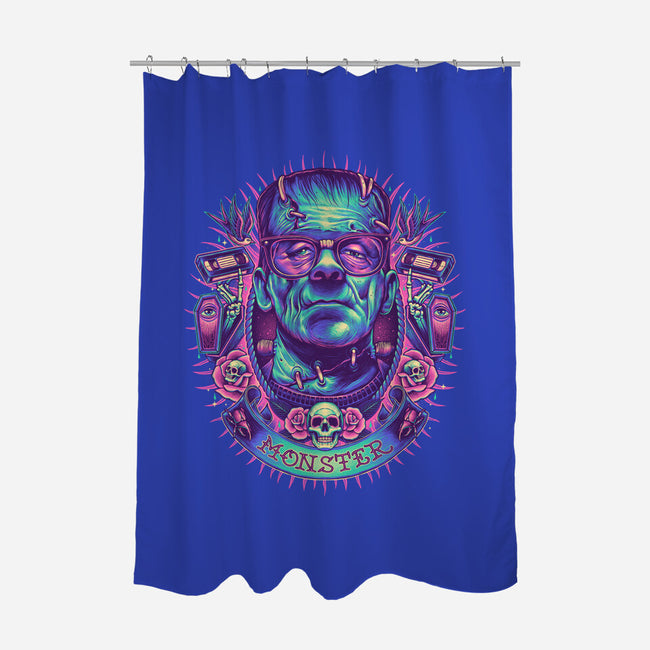 Neon Monster-none polyester shower curtain-glitchygorilla