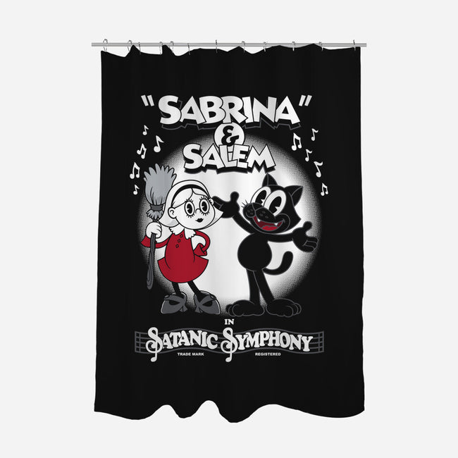 Sabrina And Salem-none polyester shower curtain-Nemons