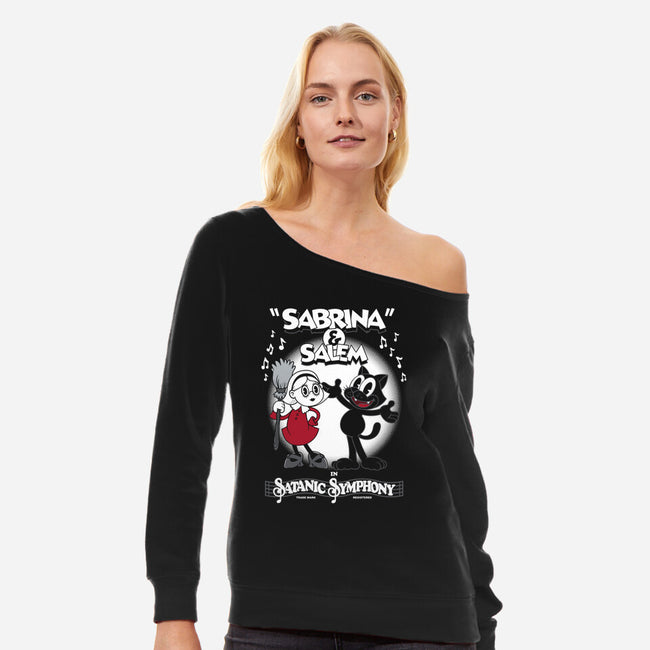 Sabrina And Salem-womens off shoulder sweatshirt-Nemons