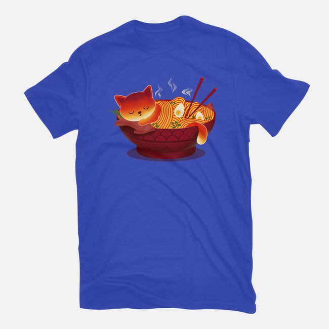 Sleepy Ramen Cat-womens basic tee-erion_designs