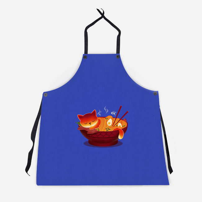 Sleepy Ramen Cat-unisex kitchen apron-erion_designs