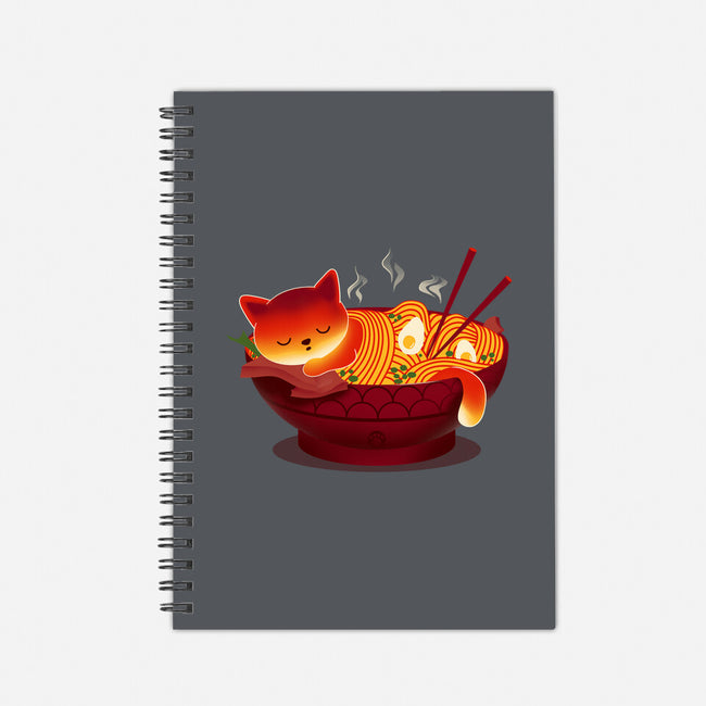 Sleepy Ramen Cat-none dot grid notebook-erion_designs