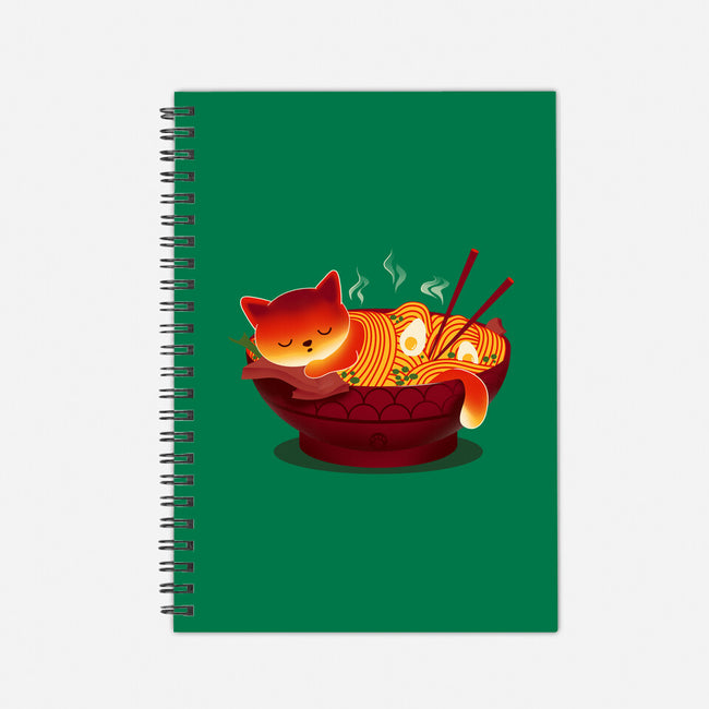 Sleepy Ramen Cat-none dot grid notebook-erion_designs