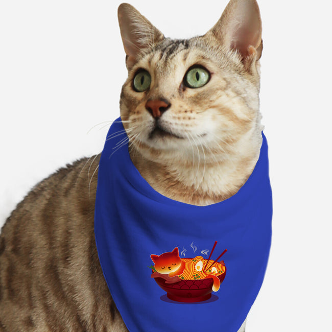 Sleepy Ramen Cat-cat bandana pet collar-erion_designs