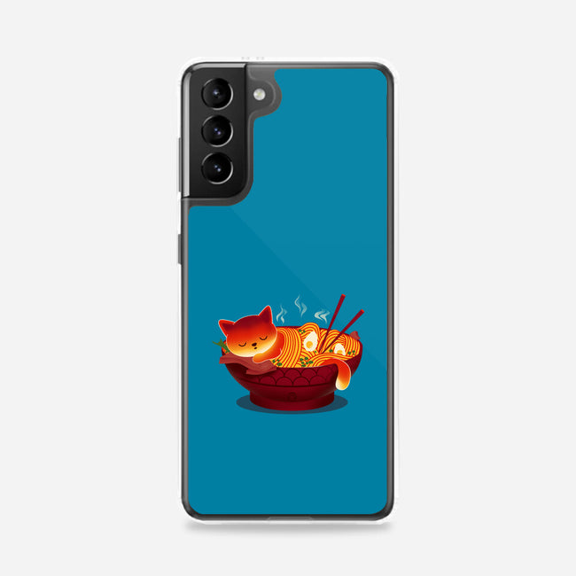 Sleepy Ramen Cat-samsung snap phone case-erion_designs