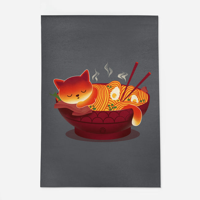 Sleepy Ramen Cat-none outdoor rug-erion_designs