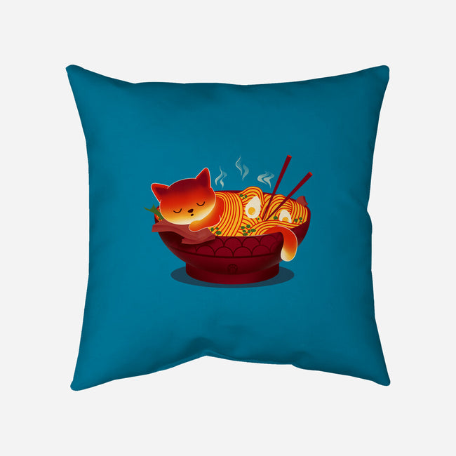 Sleepy Ramen Cat-none removable cover w insert throw pillow-erion_designs