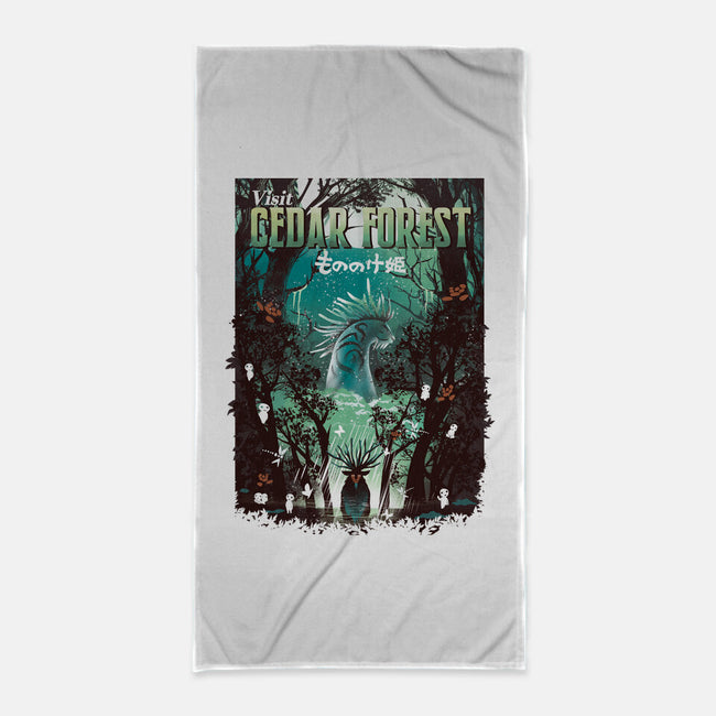 Visit Cedar Forest-none beach towel-dandingeroz