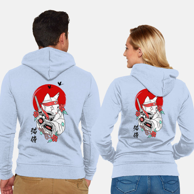 Warrior Cat-unisex zip-up sweatshirt-Faissal Thomas