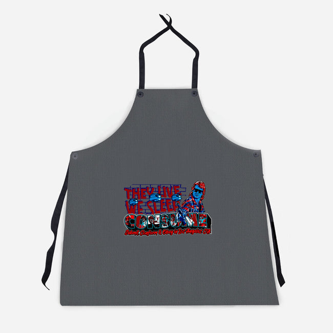 Consume And Obey In LA-unisex kitchen apron-goodidearyan