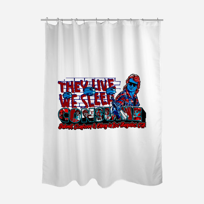 Consume And Obey In LA-none polyester shower curtain-goodidearyan