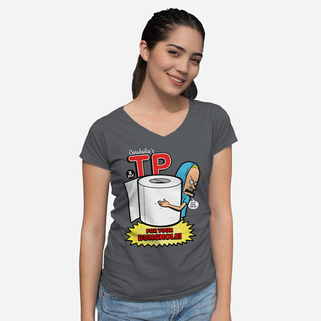 TP For Your Bunghole-womens v-neck tee-Boggs Nicolas