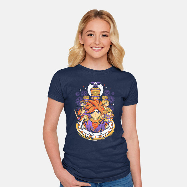 Chrono Travelers-womens fitted tee-eduely