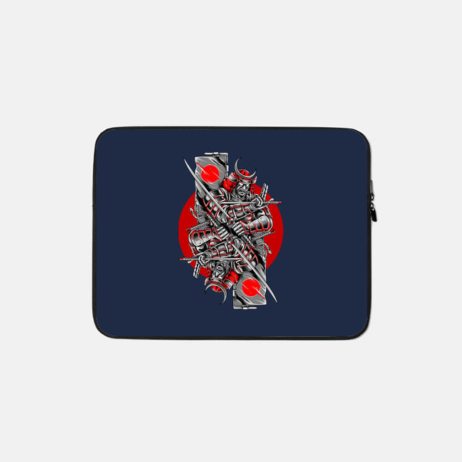 Demon Samurai-none zippered laptop sleeve-Faissal Thomas