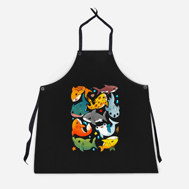 Shark Family-unisex kitchen apron-Vallina84