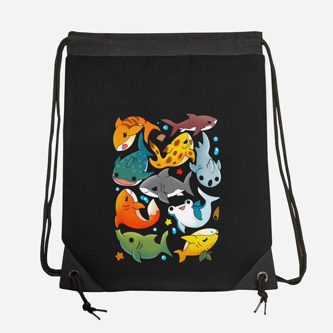 Shark Family-none drawstring bag-Vallina84