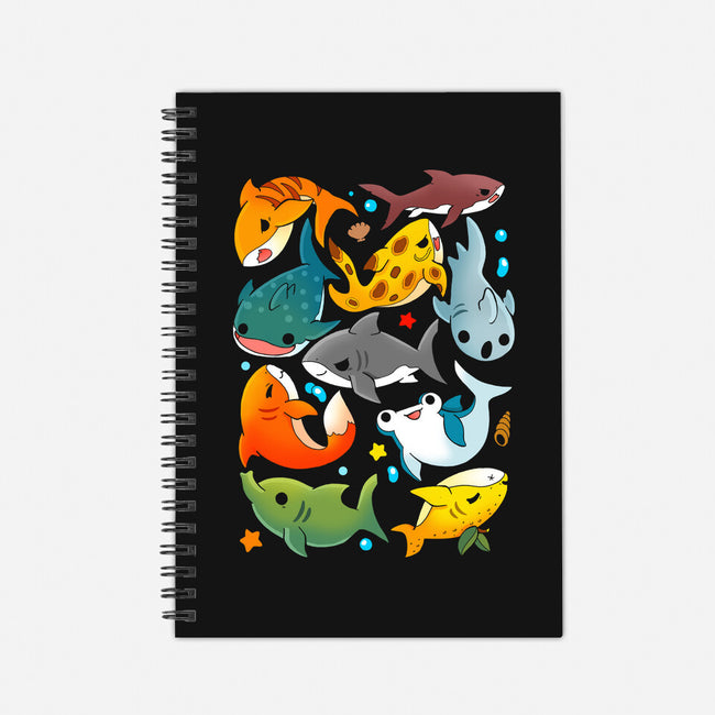 Shark Family-none dot grid notebook-Vallina84