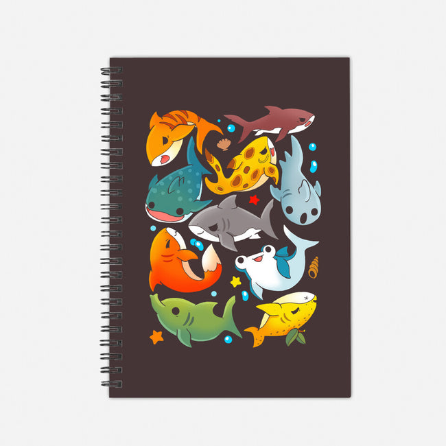 Shark Family-none dot grid notebook-Vallina84