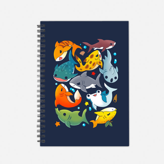Shark Family-none dot grid notebook-Vallina84