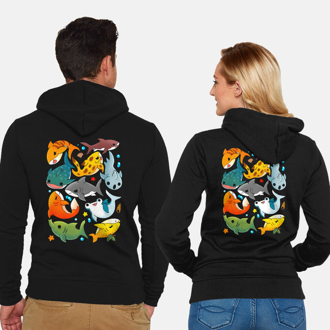 Shark Family-unisex zip-up sweatshirt-Vallina84
