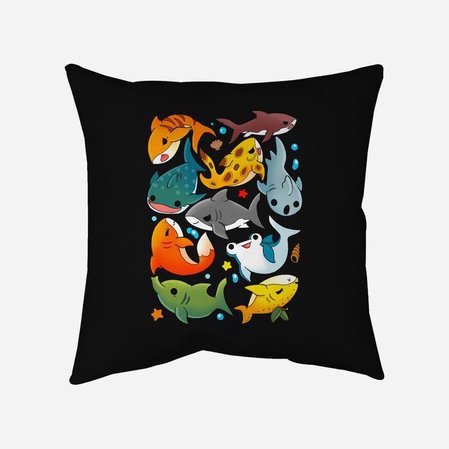Shark Family-none removable cover w insert throw pillow-Vallina84
