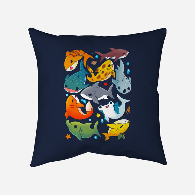 Shark Family-none removable cover w insert throw pillow-Vallina84