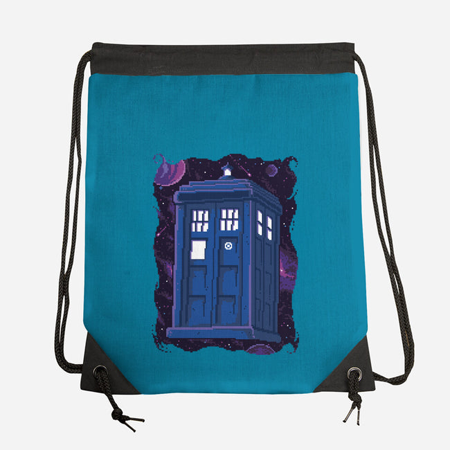 Pixel Tardis-none drawstring bag-danielmorris1993