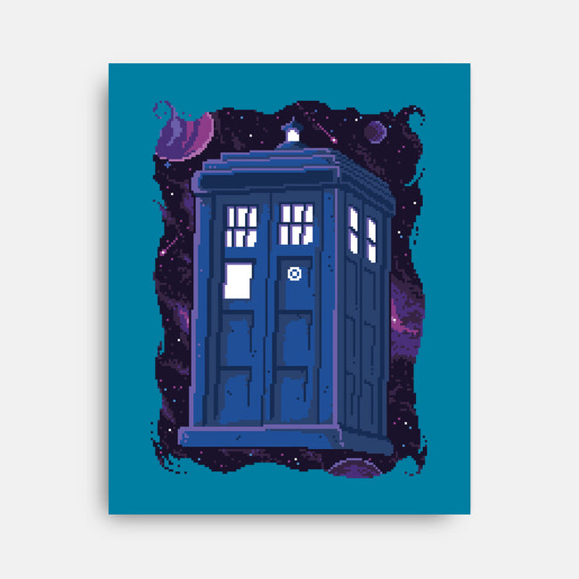 Pixel Tardis-none stretched canvas-danielmorris1993