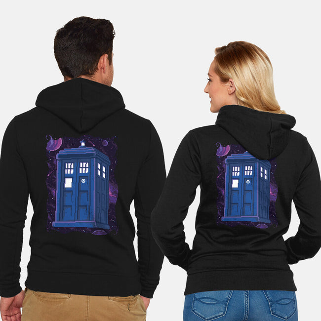 Pixel Tardis-unisex zip-up sweatshirt-danielmorris1993