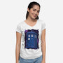 Pixel Tardis-womens v-neck tee-danielmorris1993