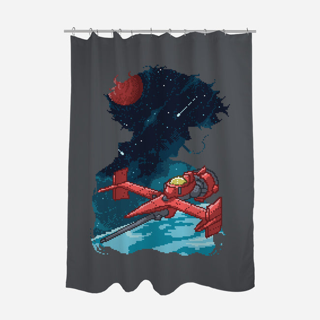 Pixel Space Cowboy-none polyester shower curtain-danielmorris1993