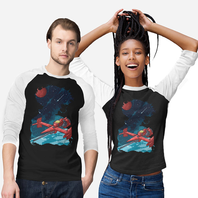 Pixel Space Cowboy-unisex baseball tee-danielmorris1993
