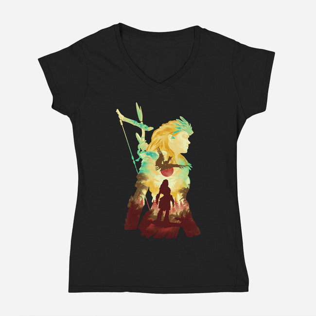 Adventure To The West-womens v-neck tee-hypertwenty