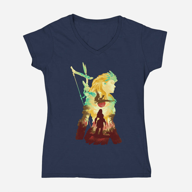 Adventure To The West-womens v-neck tee-hypertwenty