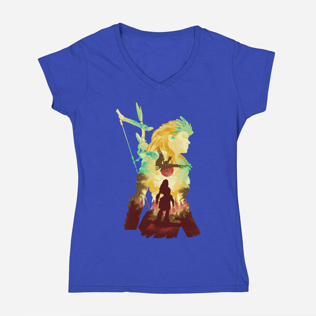 Adventure To The West-womens v-neck tee-hypertwenty
