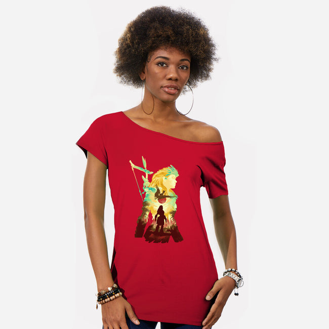 Adventure To The West-womens off shoulder tee-hypertwenty