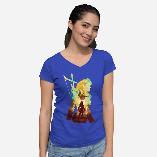 Adventure To The West-womens v-neck tee-hypertwenty