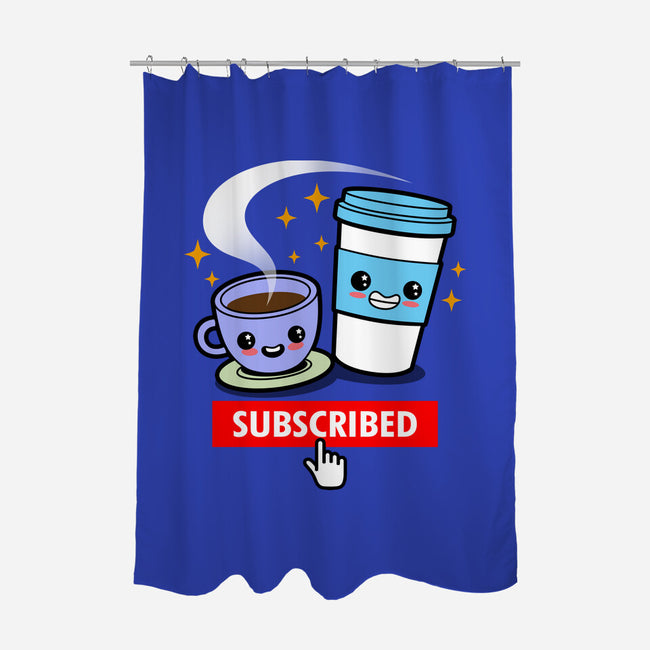 Subscribed To Coffee-none polyester shower curtain-Boggs Nicolas