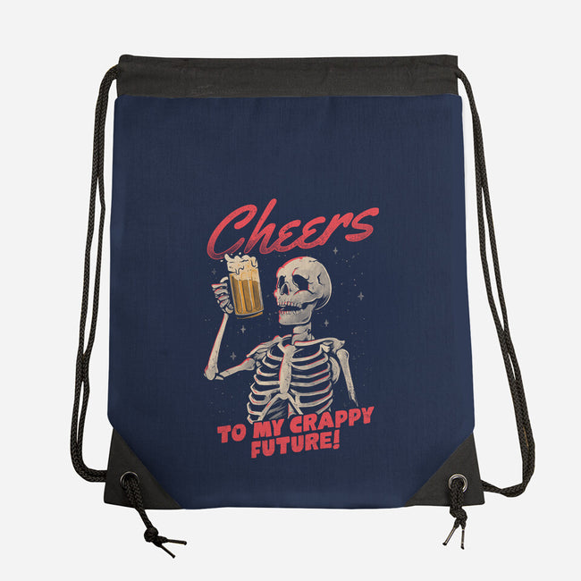 Cheers To My Crappy Future-none drawstring bag-eduely