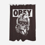 Consume And Obey-none polyester shower curtain-Jonathan Grimm Art