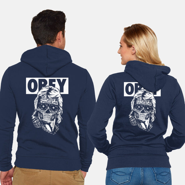 Consume And Obey-unisex zip-up sweatshirt-Jonathan Grimm Art