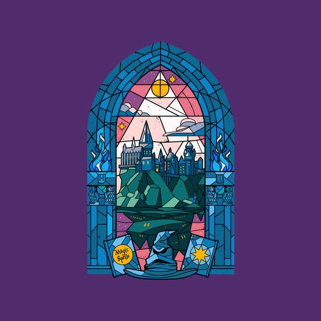 Stained Glass Castle-none removable cover w insert throw pillow-daobiwan