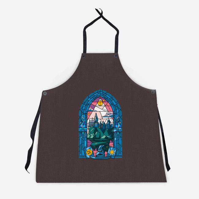 Stained Glass Castle-unisex kitchen apron-daobiwan