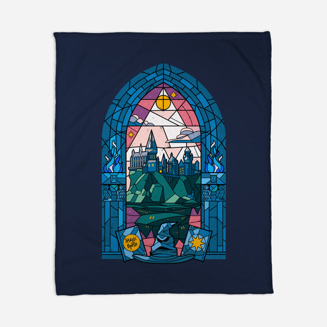 Stained Glass Castle-none fleece blanket-daobiwan