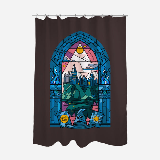 Stained Glass Castle-none polyester shower curtain-daobiwan