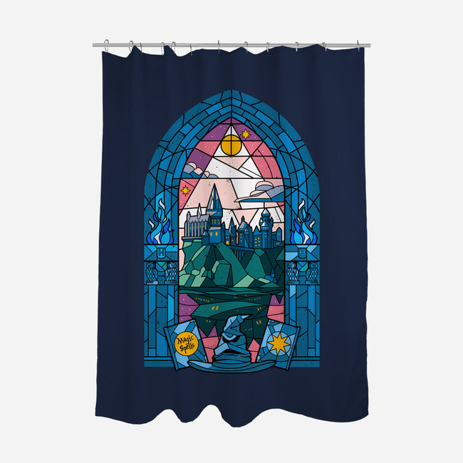 Stained Glass Castle-none polyester shower curtain-daobiwan