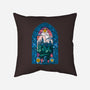 Stained Glass Castle-none removable cover w insert throw pillow-daobiwan